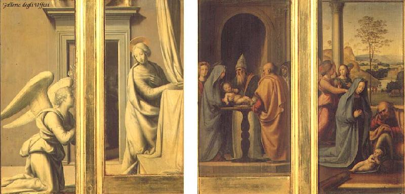 BARTOLOMEO, Fra The Annunciation (front), Circumcision and Nativity (back) Germany oil painting art